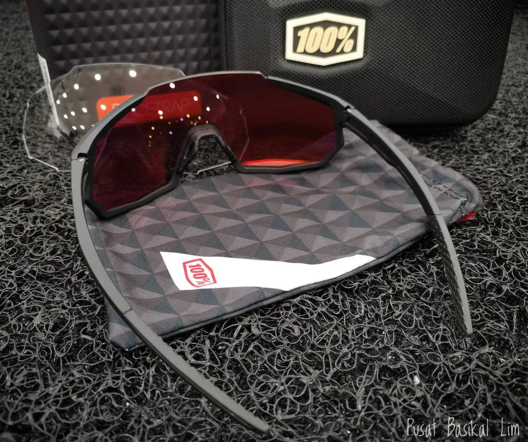 Ride 100% Racetrap Soft Tact Black - Hiper Red Multilayer Mirror Lens