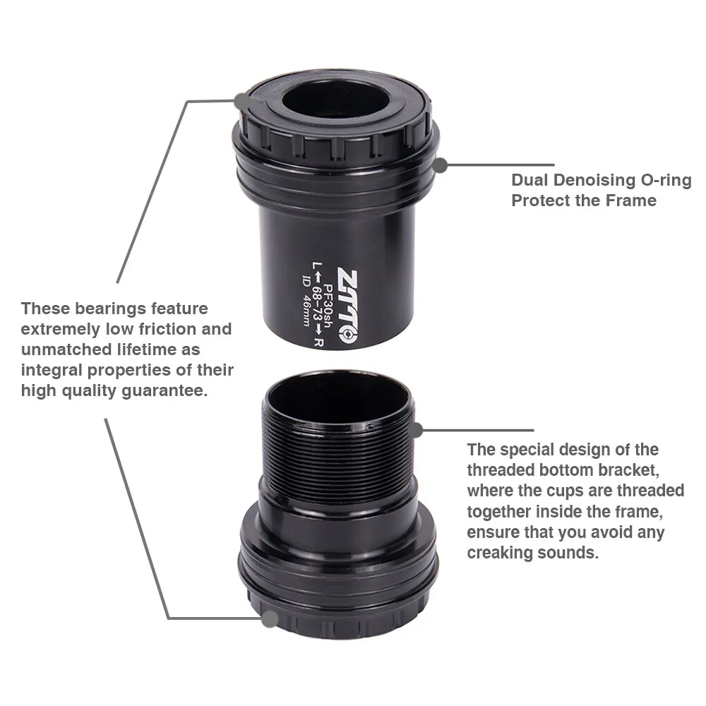 ZTTO PF30 24mm Adapter Press Fit Bottom Brackets Axle MTB Road Bike Shimano Prowheel Spindle Crankse