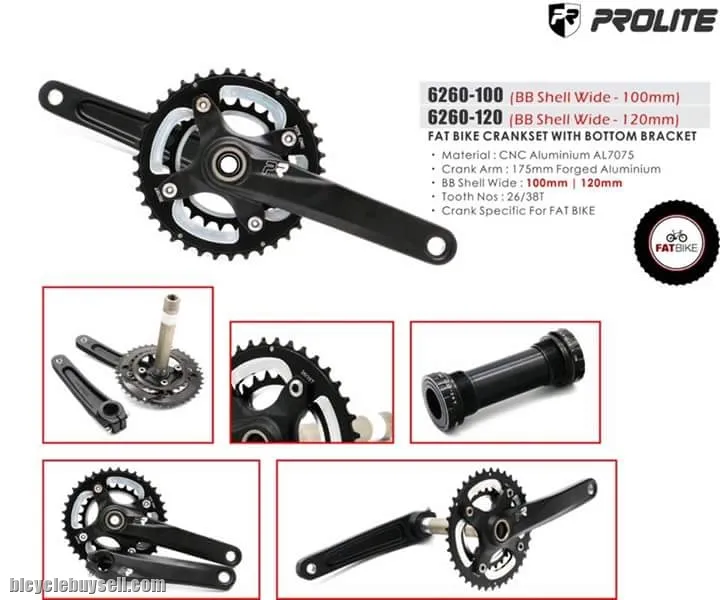 Prolite Fatbike Hollow Crankset with Bottom Bracket