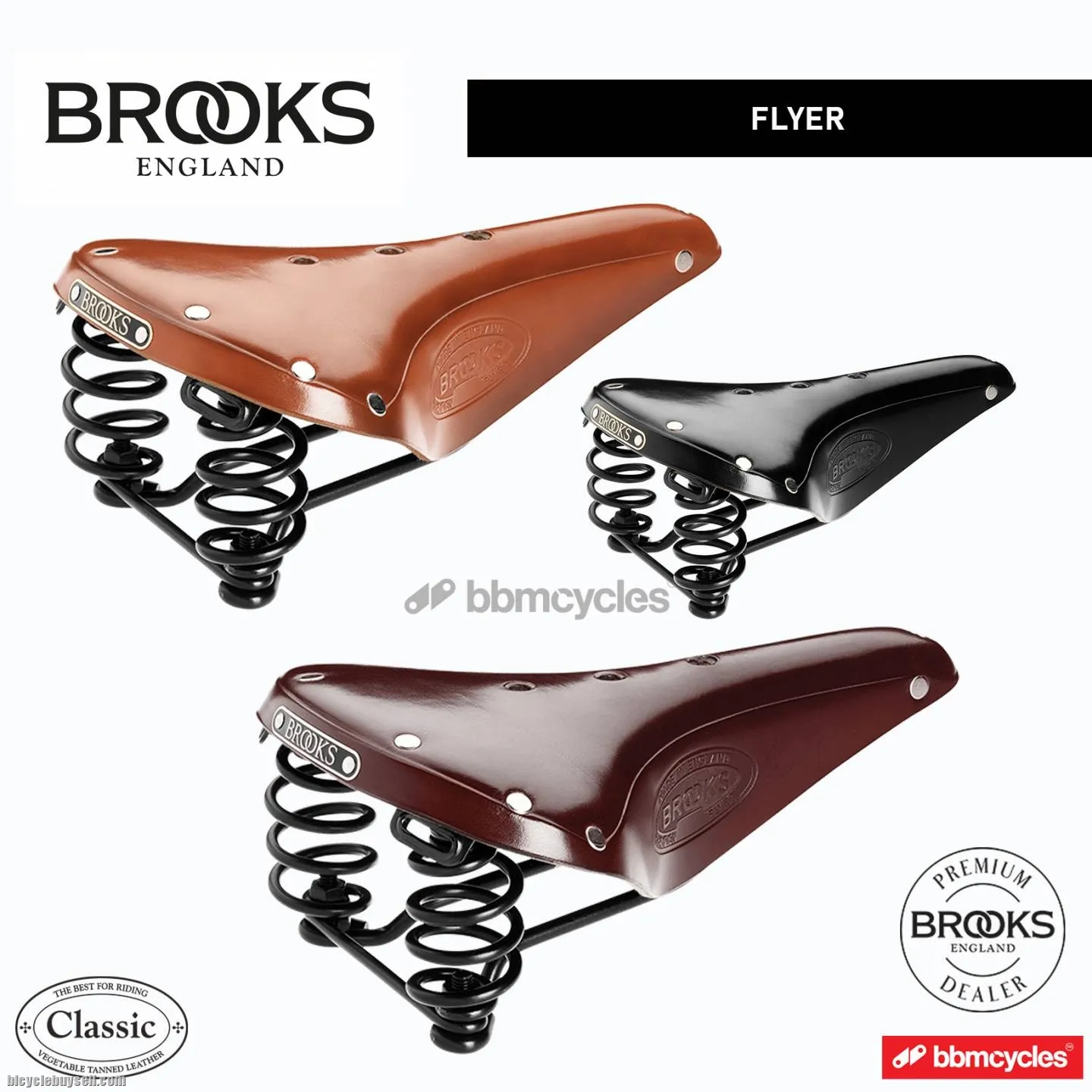 BROOKS FLYER LEATHER SPRUNG SADDLES COMFORT FOR LONG DISTANCE MADE IN ENGLAND