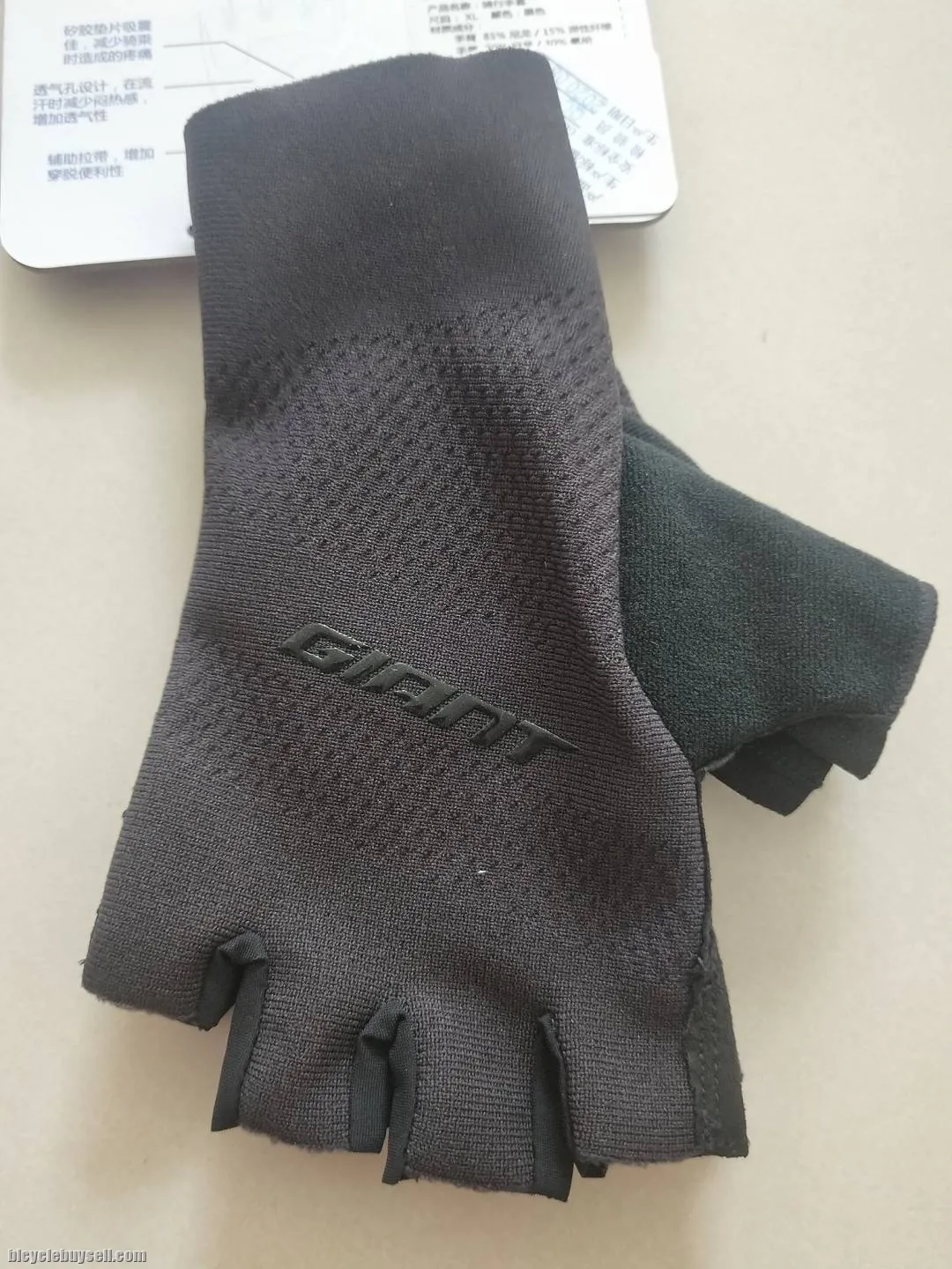 Giant Race Series Half Finger Gloves with Long wrist sleeve Black Only
