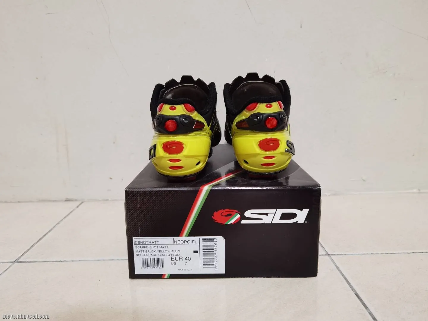 SIDI SHOT MAT BLACK / YELLOW FLUO
