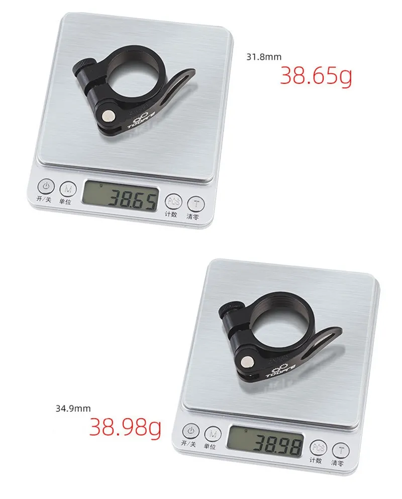 Toopre Seatpost Clamp Quick Release 31.8mm/34.9mm Seat Post Clamp Aluminum Alloy Ultra Light Road Bi