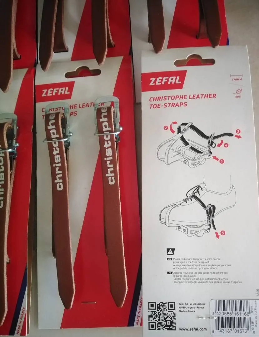 Pedal Leather Strap Zefal Christophe New Darker Brown