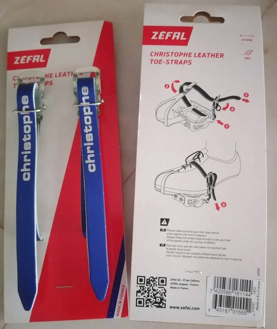 Pedal Leather Strap Zefal Christophe New Blue