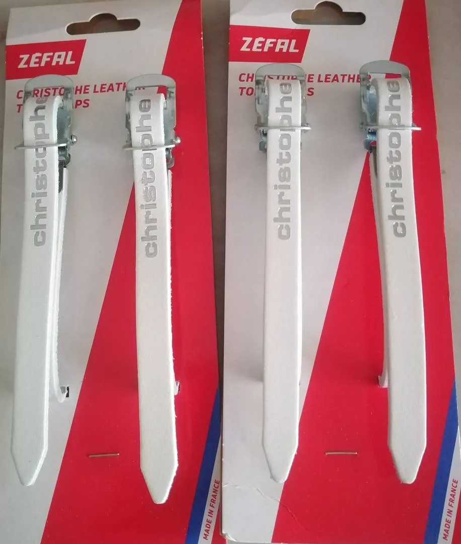 Pedal Leather Strap Zefal Christophe New White