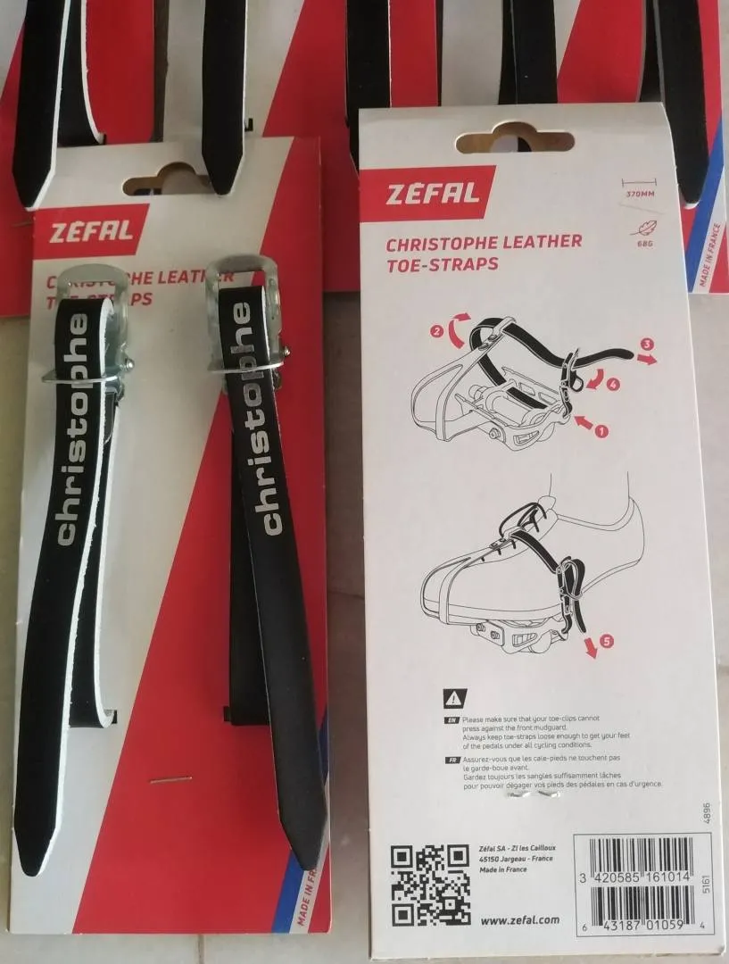 Pedal Leather Strap Zefal Christophe New Black