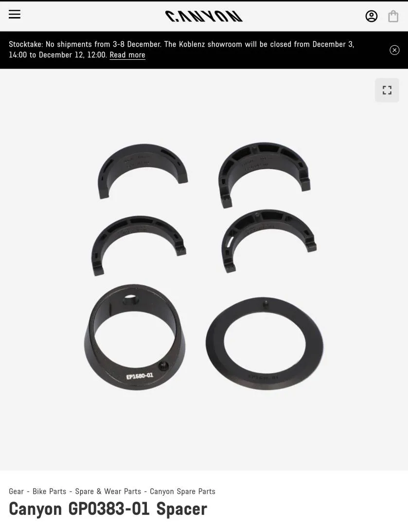 Canyon GP0383-01 Spacer for Canyon Ultimate 2023