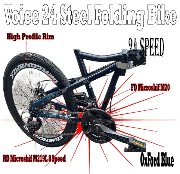 Voice 24 " Steel Folding Bike (24 Speed)(G9)