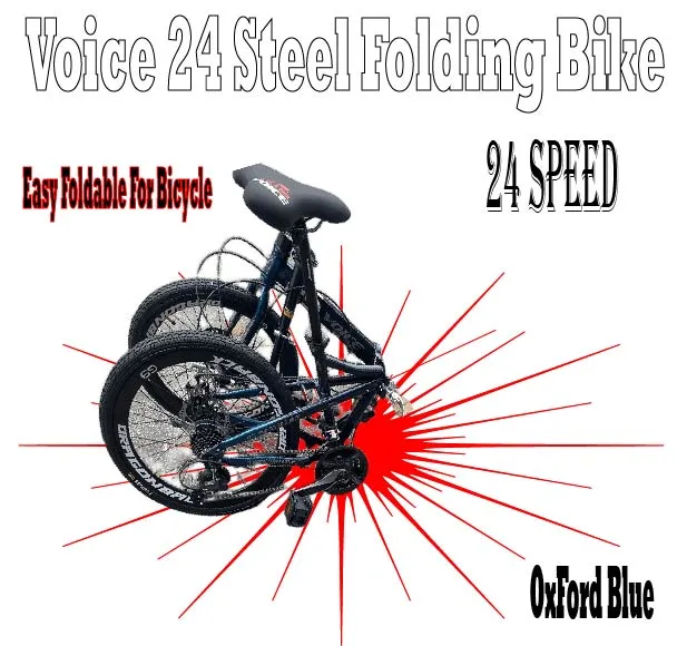 Voice 24 " Steel Folding Bike (24 Speed)(G9)