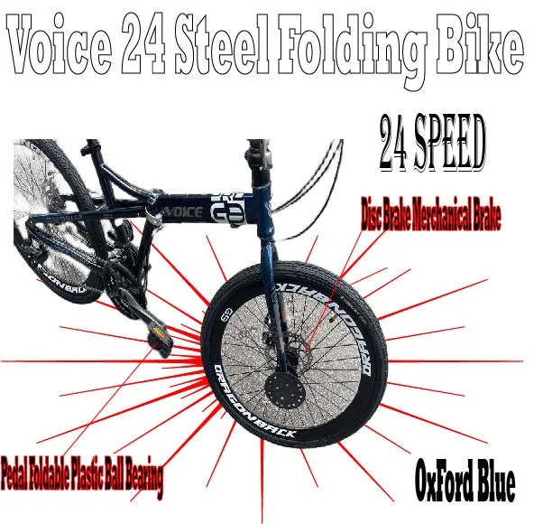 Voice 24 " Steel Folding Bike (24 Speed)(G9)