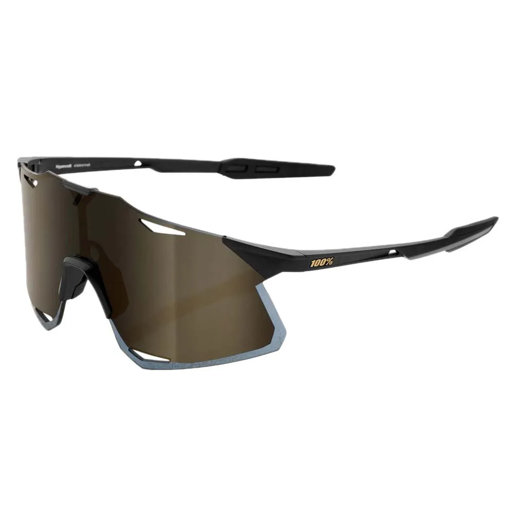 100% HYPERCRAFT SUNGLASSES WITH SOFT GOLD MIRROR/MATTE BLACK AUTHENTIC
