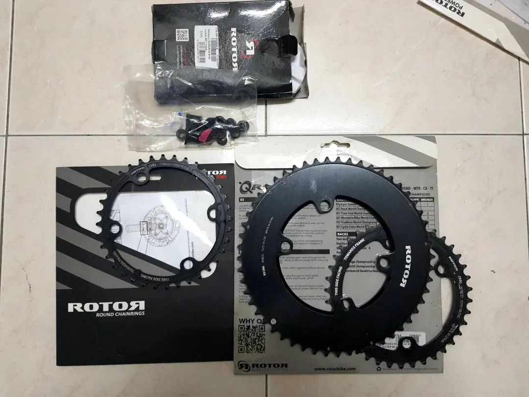 Rotor Aero chainring Full set( 53,39&amp;36) aero bolt kit 9100