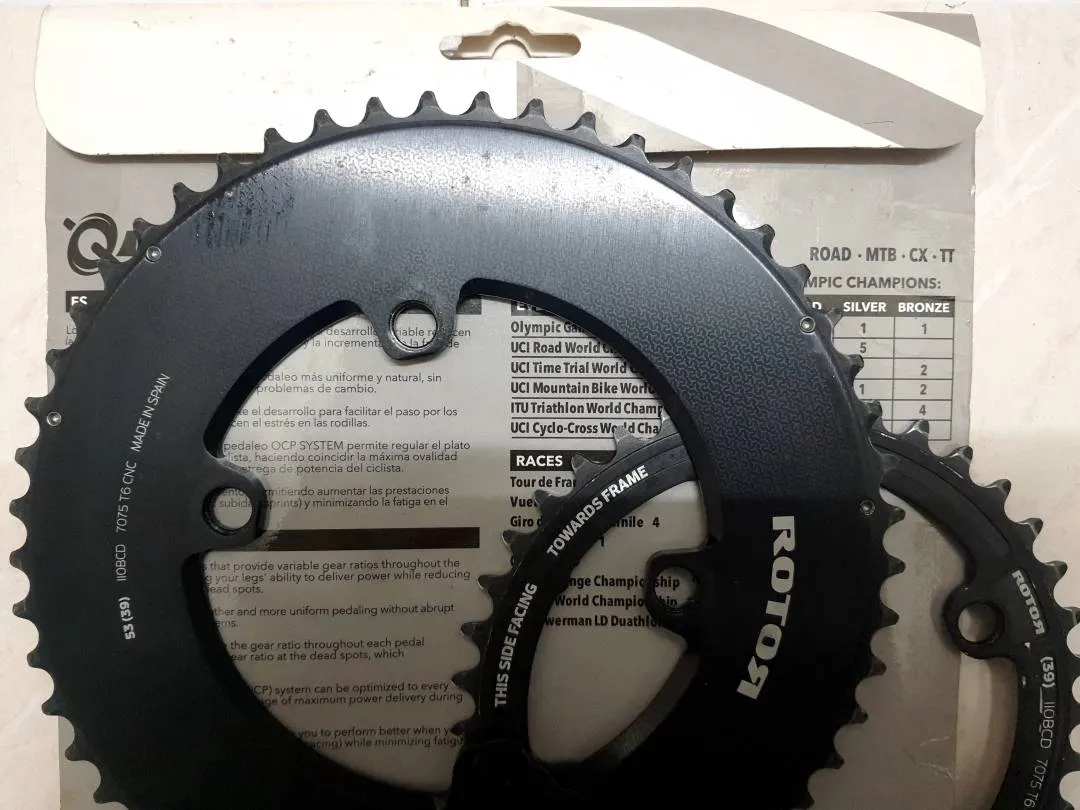 Rotor Aero chainring Full set( 53,39&amp;36) aero bolt kit 9100