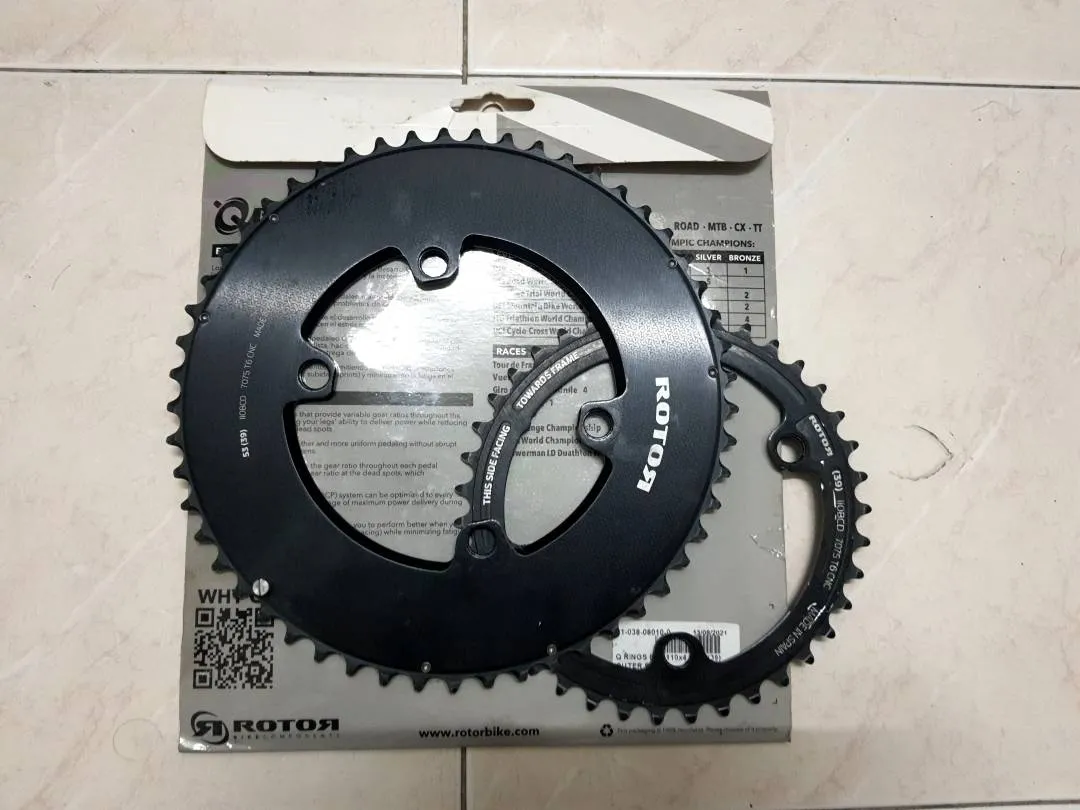 Rotor Aero chainring Full set( 53,39&amp;36) aero bolt kit 9100