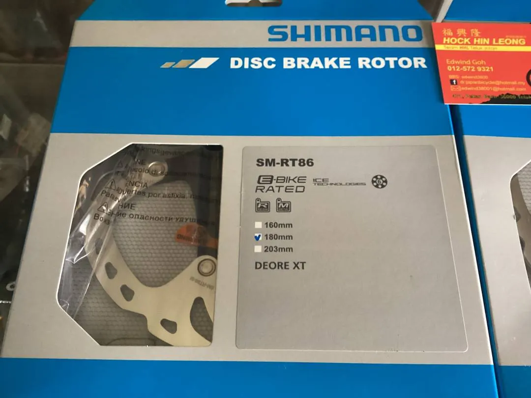 Shimano RT86 180mm XT Ice-Tech Rotor 6-Bolt / 1pair (free pos w.m)