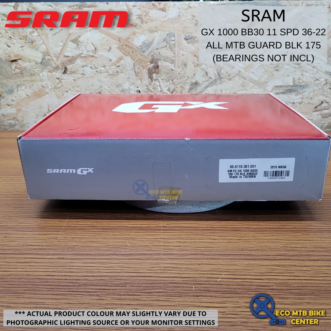 SRAM GX 1000 BB30 11 SPD 36-22 ALL MTB GUARD BLK 175 (BEARINGS NOT INCL)