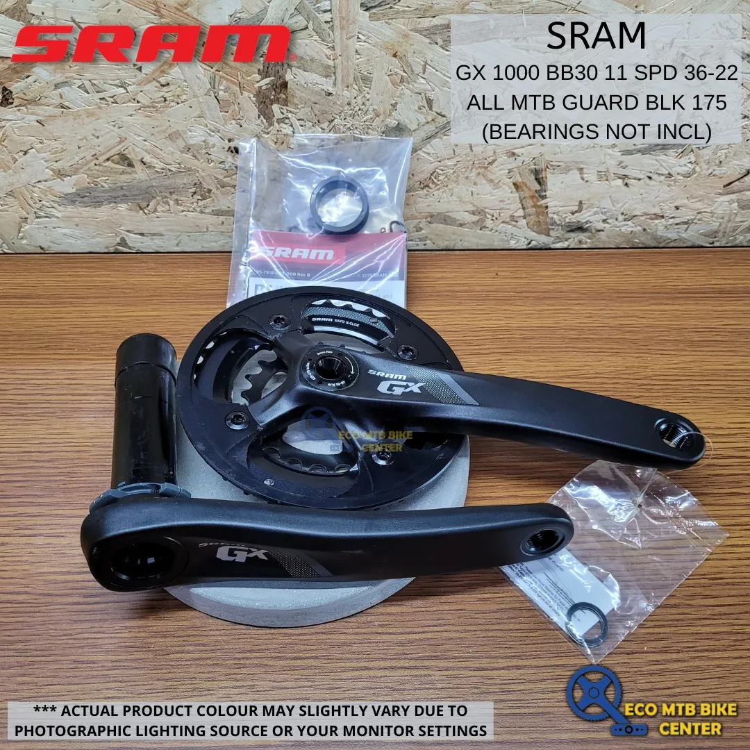 SRAM GX 1000 BB30 11 SPD 36-22 ALL MTB GUARD BLK 175 (BEARINGS NOT INCL)