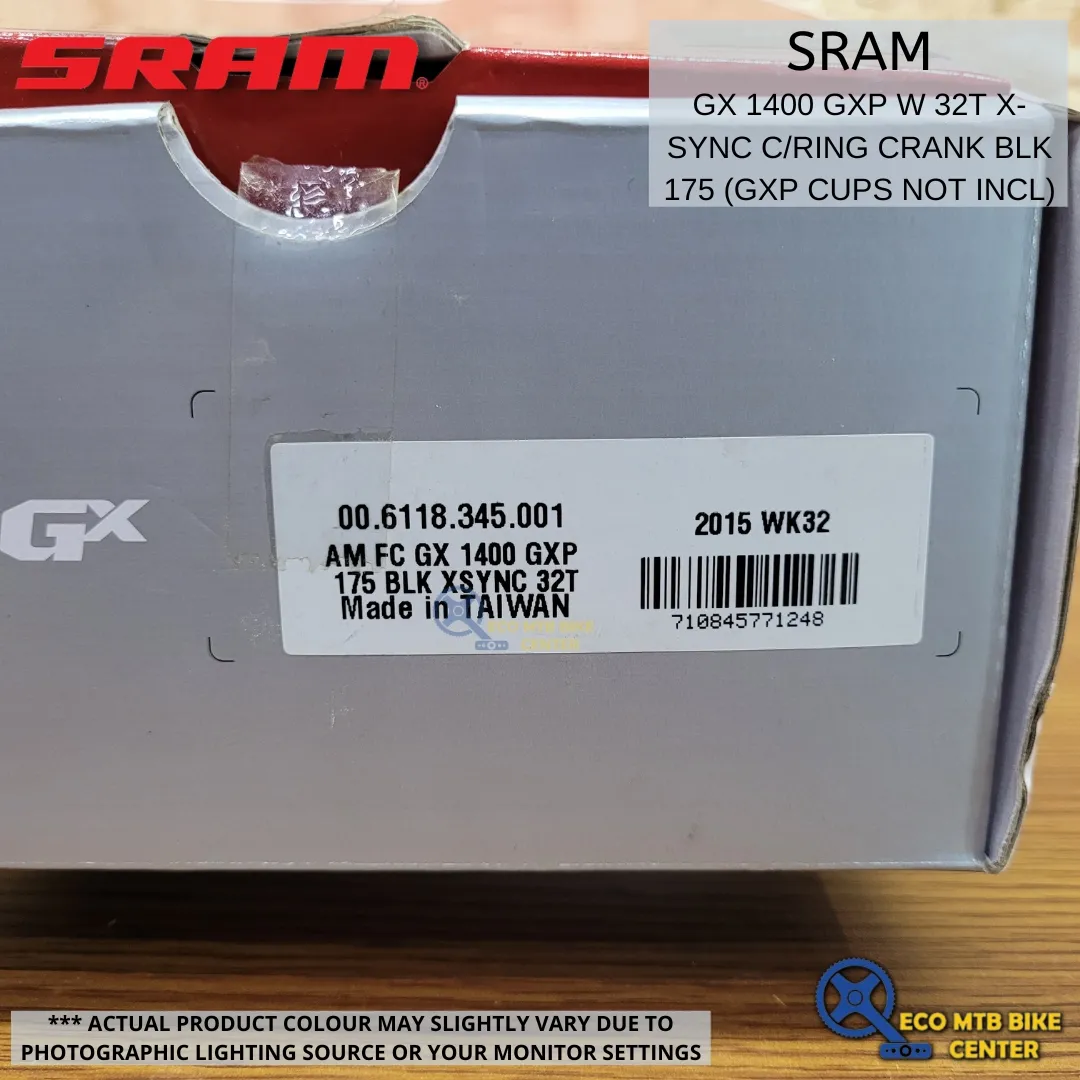 SRAM GX 1400 GXP W 32T X-SYNC C/RING CRANK BLK 175 (GXP CUPS NOT INCL)