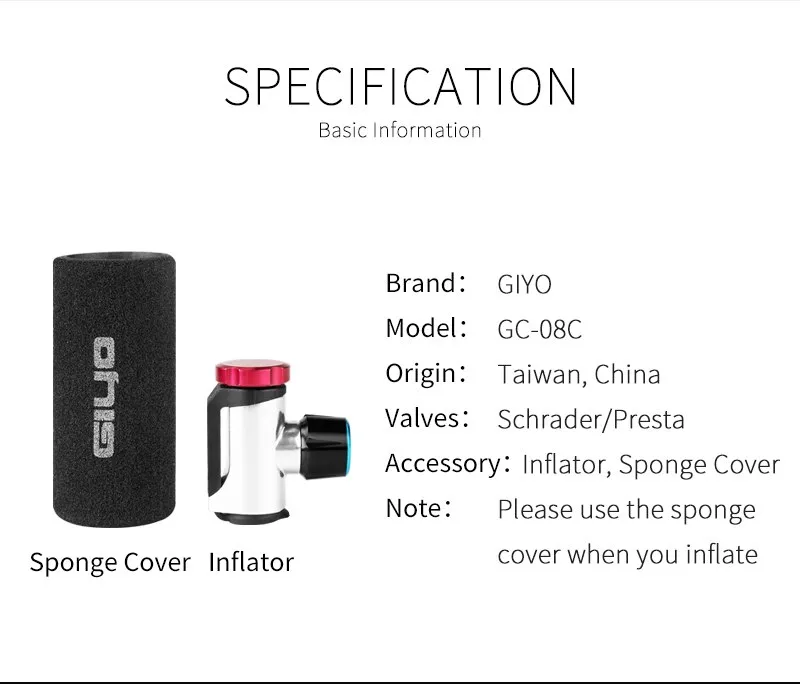 GIYO CO2 PUMP INFLATOR Kit Compressed Air Pump Head Unit MTB RB Bicycle Compatible Basikal| Topeak B