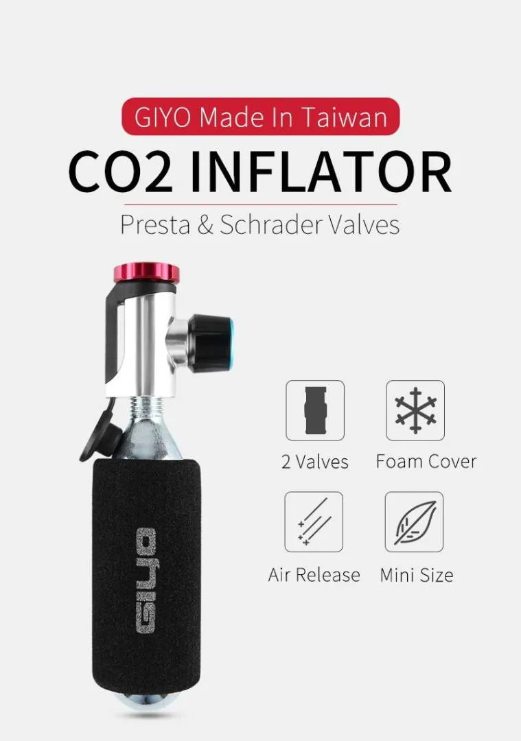 GIYO CO2 PUMP INFLATOR Kit Compressed Air Pump Head Unit MTB RB Bicycle Compatible Basikal| Topeak B