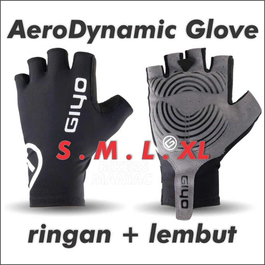 Giyo Glove Aero-Dynamic (Black) Cycling MTB RB Sarung Tangan Basikal