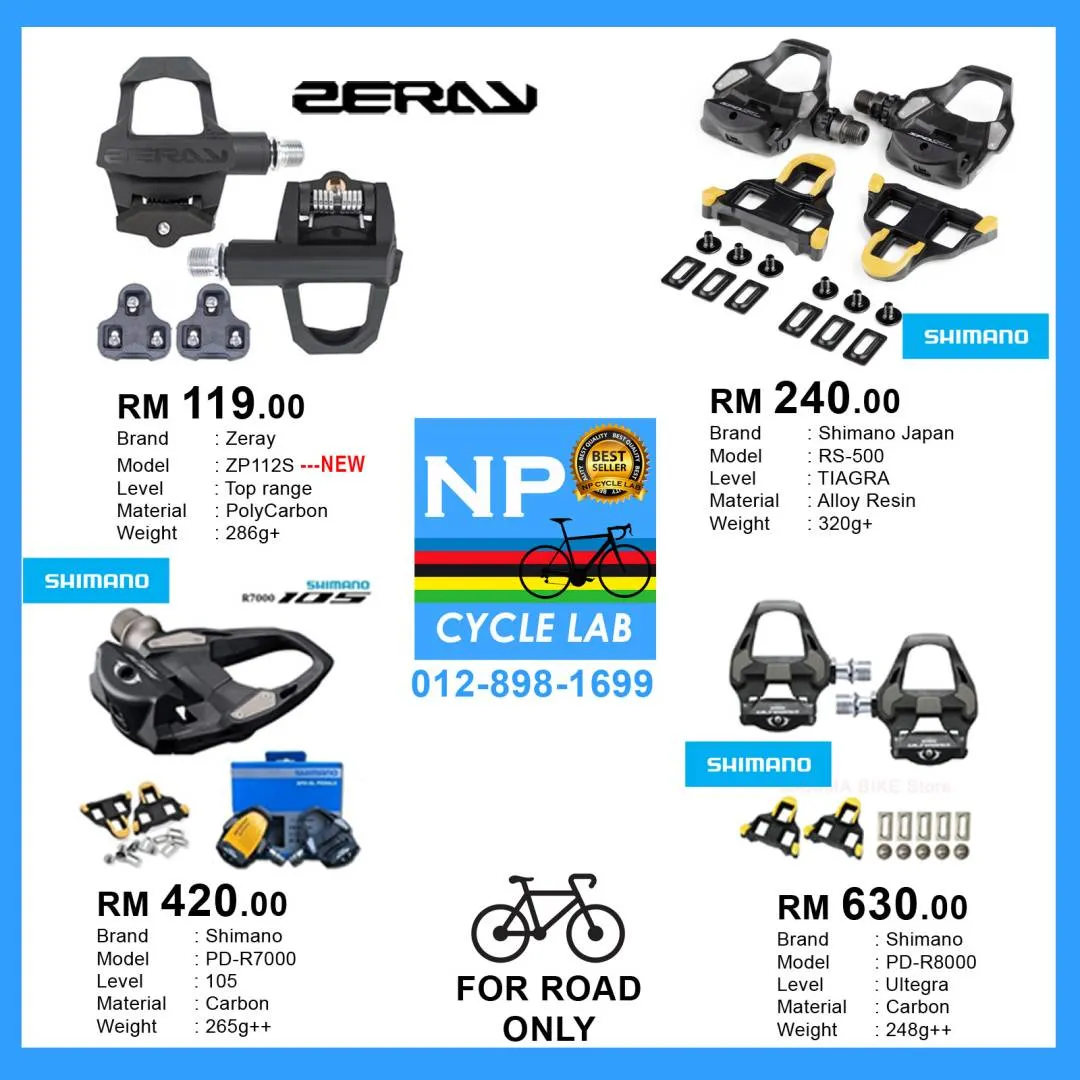 (NP CYCLE LAB KUCHING) ORIGINAL ROADBIKE CLEAT PEDAL SET READY STOCK