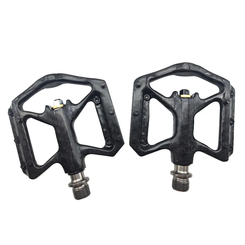 Kocevlo Pedal Ultra Light Bike Pedals Lightweight Carbon Fiber Platform Pedal Three Bearing MTB Bicy