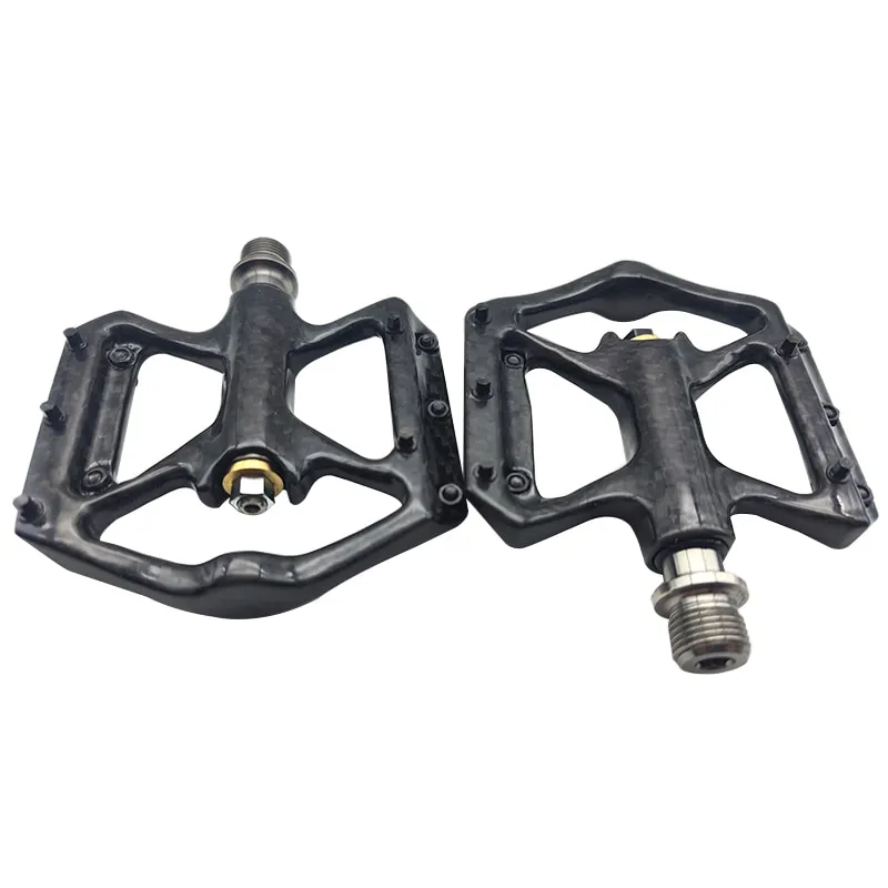 Kocevlo Pedal Ultra Light Bike Pedals Lightweight Carbon Fiber Platform Pedal Three Bearing MTB Bicy