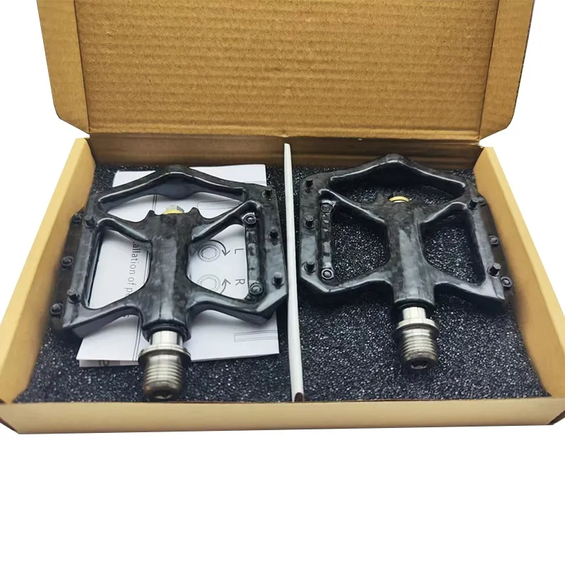 Kocevlo Pedal Ultra Light Bike Pedals Lightweight Carbon Fiber Platform Pedal Three Bearing MTB Bicy