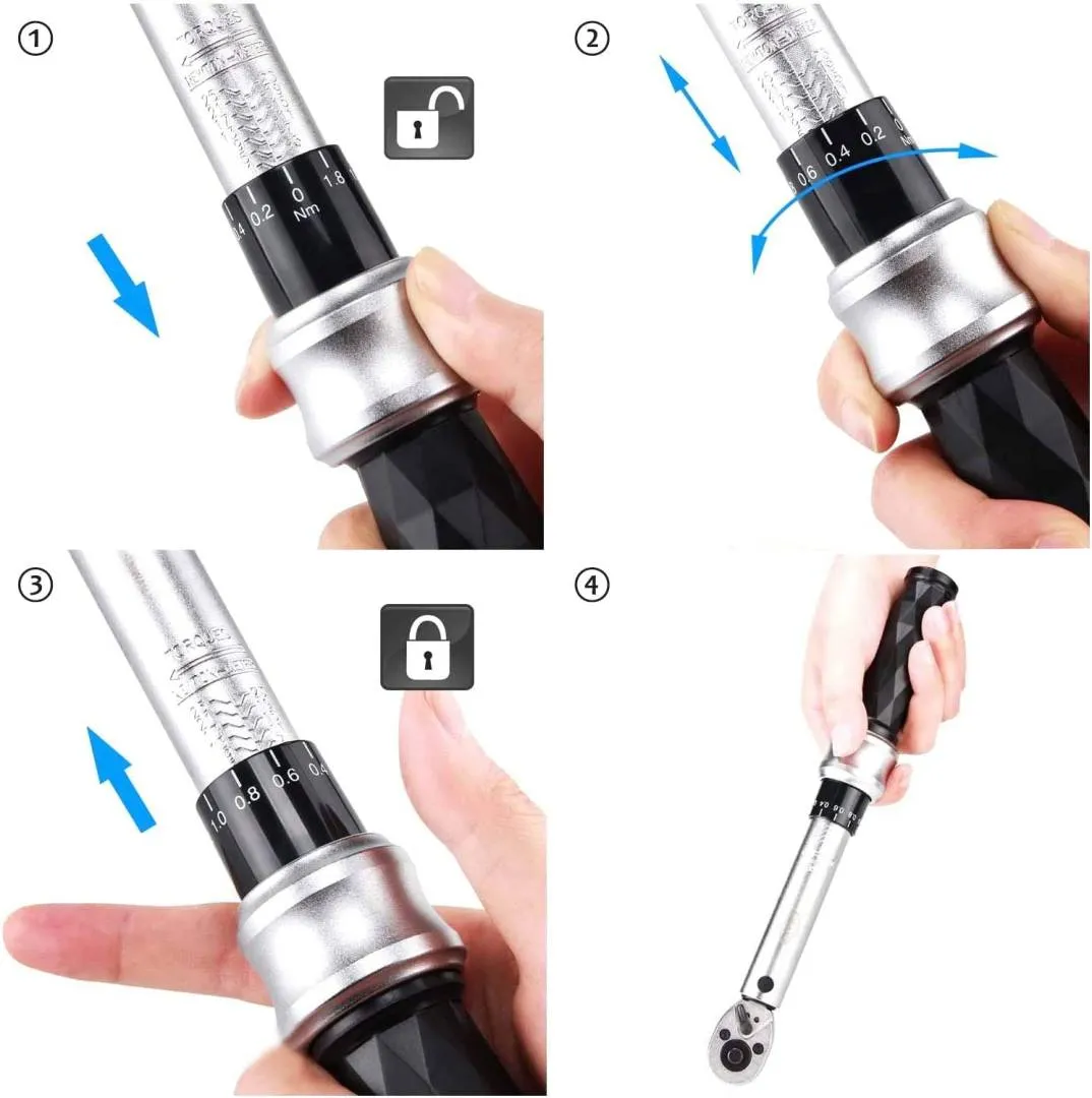 BIKEHAND Bicycle MTB Repair Tool Kit Bike Torque Wrench Allen Key Tool Socket Spanner Set Kit