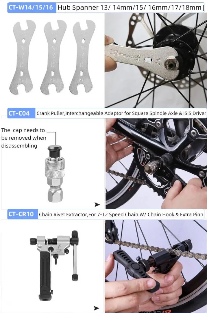 CYCLISTS 2023 18 In 1 Professional Bicycle Tools For Mountain Road Bike Chain Pedal BB Wrench Hex