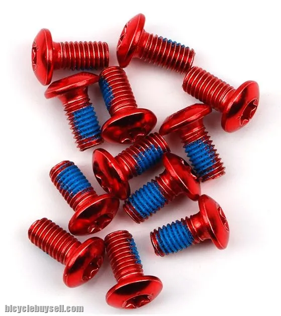 12pcs Titanium Electrolated Bicycle Disc Rotor Bolt M5x10mm Disc Screw Cycling Disk Brake Rotor T25