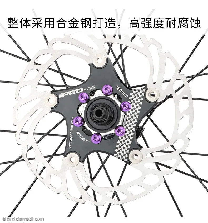 12pcs Titanium Electrolated Bicycle Disc Rotor Bolt M5x10mm Disc Screw Cycling Disk Brake Rotor T25