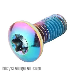 12pcs Titanium Electrolated Bicycle Disc Rotor Bolt M5x10mm Disc Screw Cycling Disk Brake Rotor T25