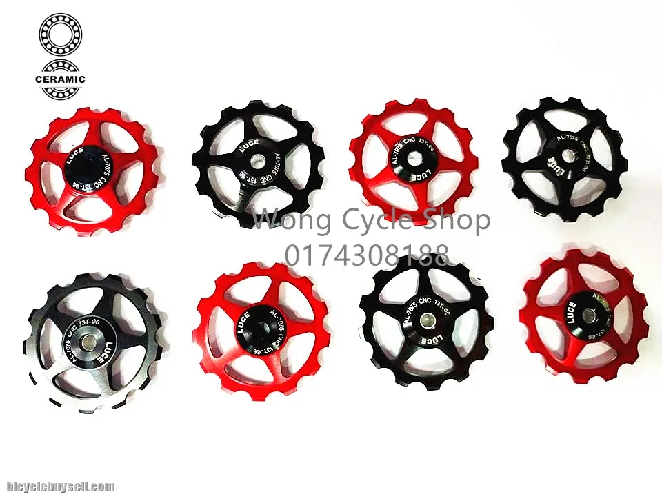 Luce Italy MTB Road Bike Ceramic Pulley Alloy Rear Derailleur Guide Bike Ceramic Bearing