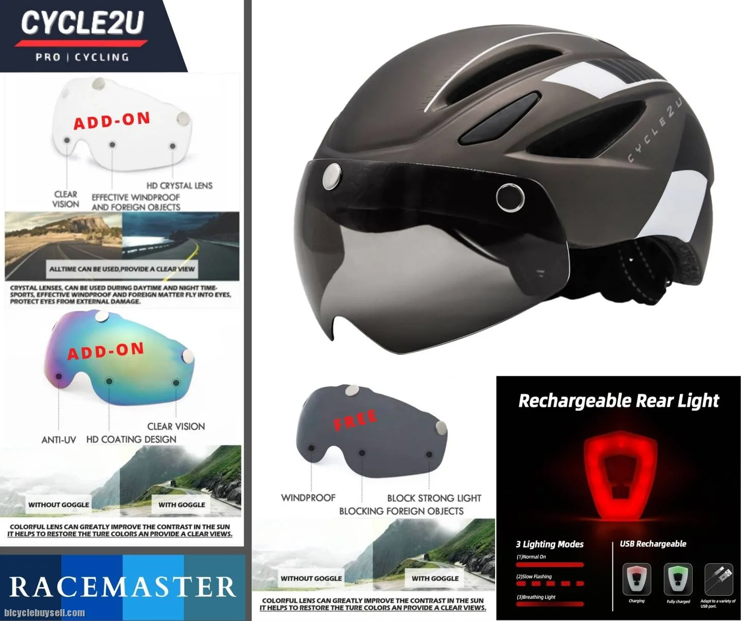 CYCLE2U RACEMASTER Cycling Helmet