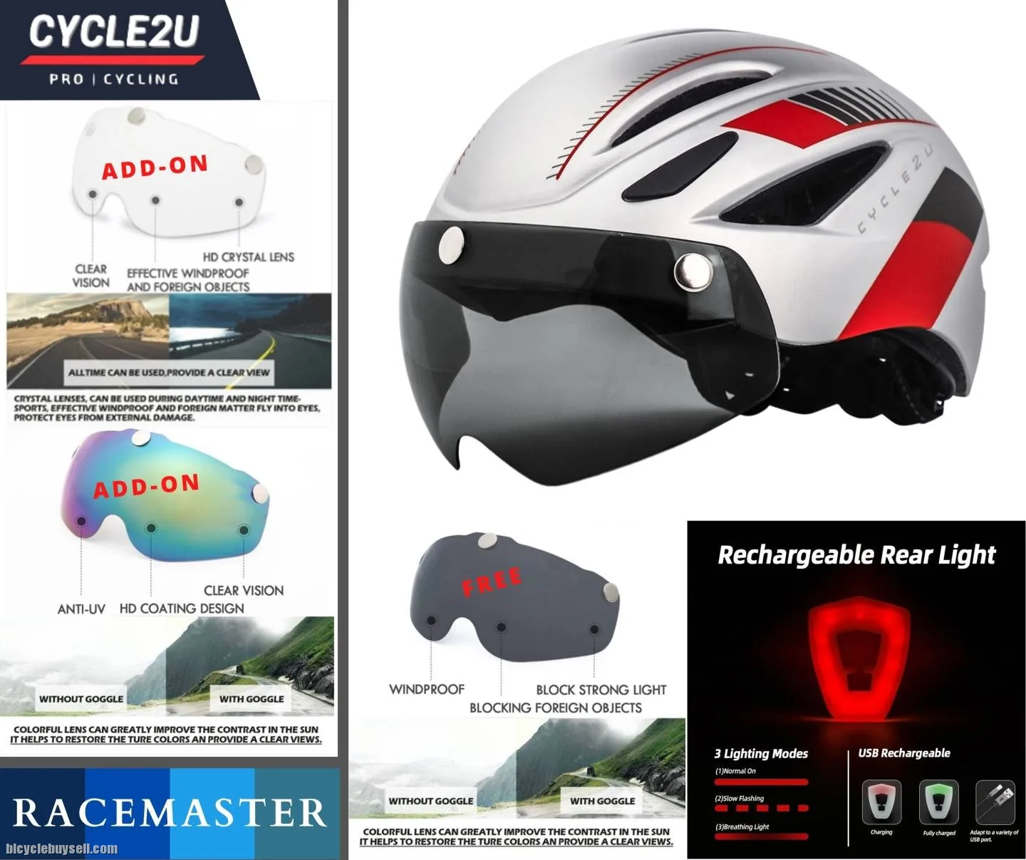 CYCLE2U RACEMASTER Cycling Helmet