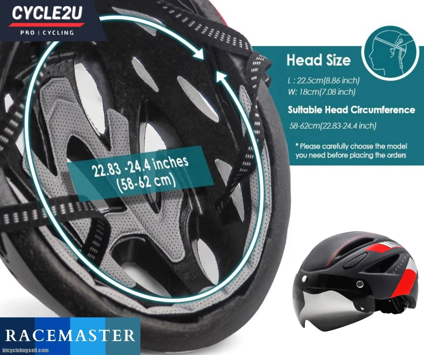 CYCLE2U RACEMASTER Cycling Helmet