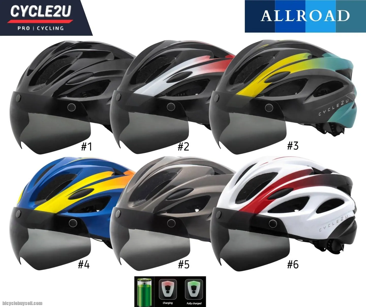 ðŸ”¥Ready StockðŸ”¥ CYCLE2U ALLROAD LED Backlight Cycling Helmet