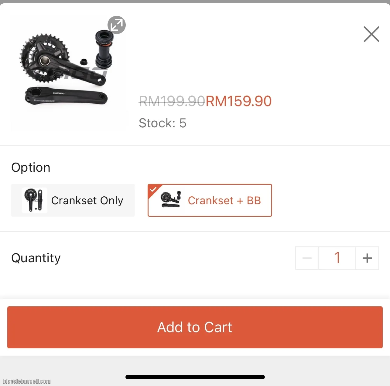 Shimano crank 2x9 speed
