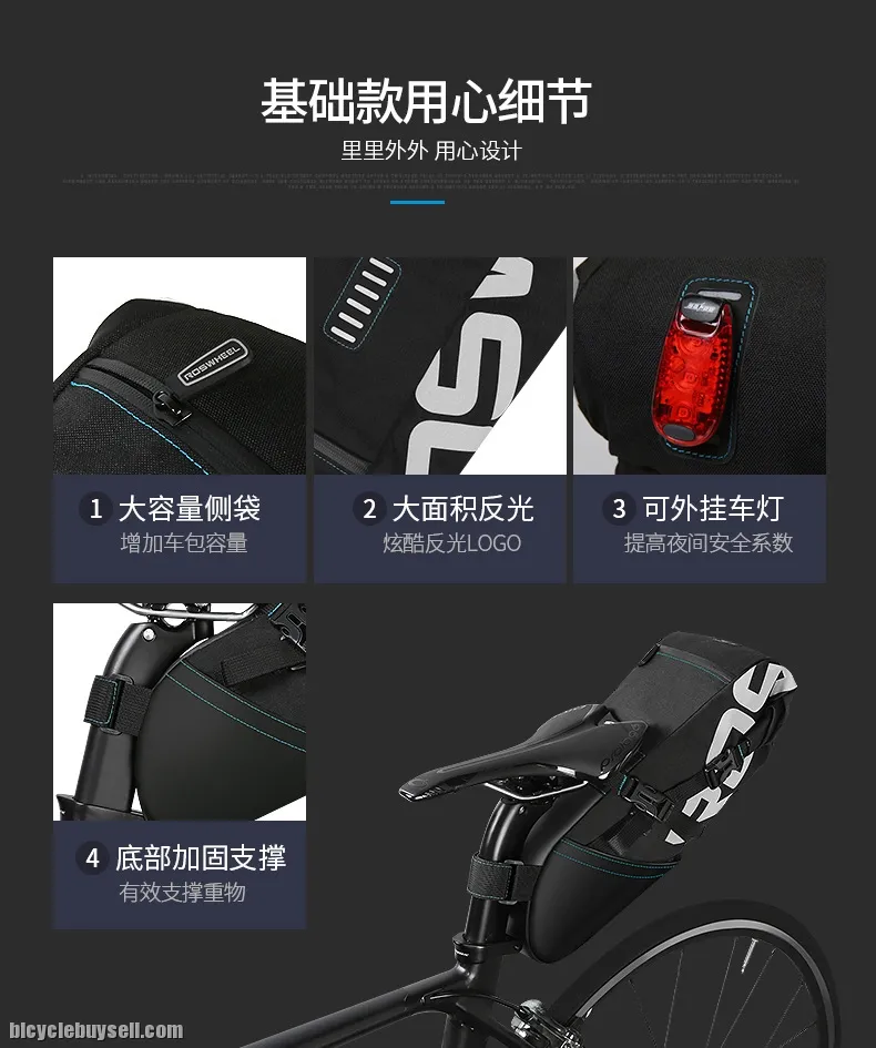 Cycling Bag ROSWHEEL Bicycle Bag Saddle Bag Bicycle Touring Bag Basikal Water Resistant Bike Bag Bas