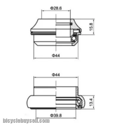 UNO 1-1/8"UPPER / 1.5" BOTTOM SEALED BEARING HEADSET FOR FRAME NON-TAPERED  - 4205