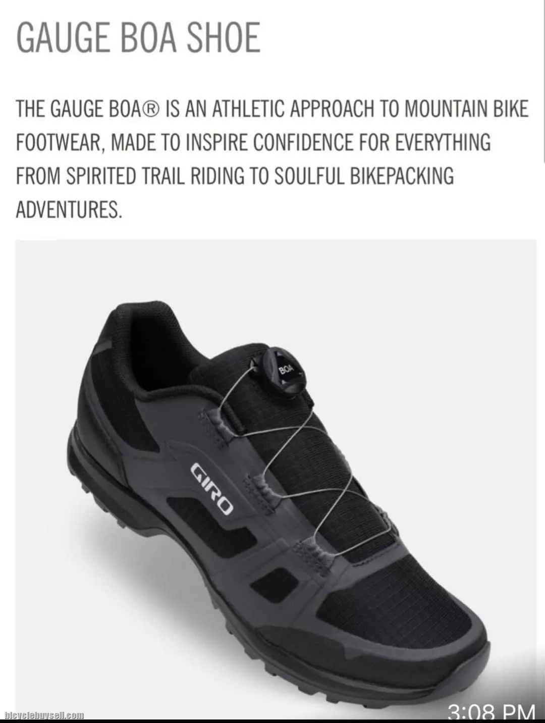 Giro MTB Shoe  = Gauge Boa