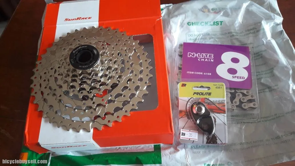 SUNRACE 11-40t COMBO 8 SPEED CASSETTE WITH GOATLINK AND CHAIN SETUP