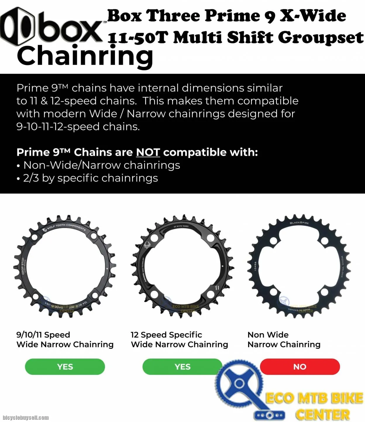 BOX COMPONENTS Box Three Prime 9 X-Wide 11-50T Multi Shift Groupset
