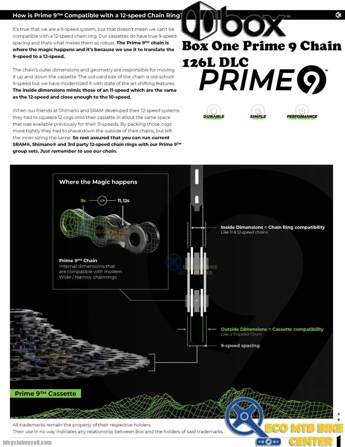 BOX COMPONENTS Box One Prime 9 Chain 126L DLC Back