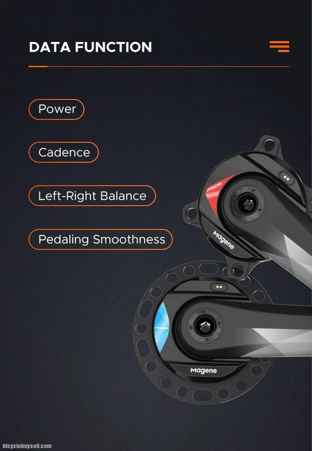MAGENE P505 spider-based power meter P505-S1078 2500W SRAM AXS 107BCD chainring