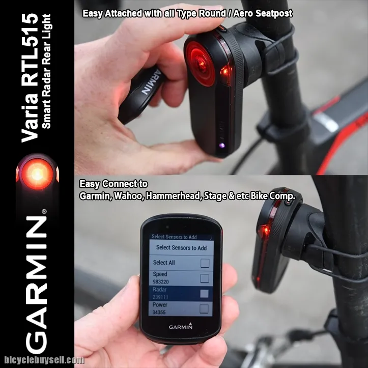 Garmin Varia RTL 515 Radar Smart Bicycle Rear Light Lampu Basikal Road Bike MTB Blinker Sensor Smart