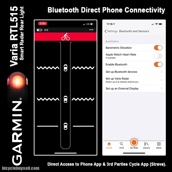Garmin Varia RTL 515 Radar Smart Bicycle Rear Light Lampu Basikal Road Bike MTB Blinker Sensor Smart